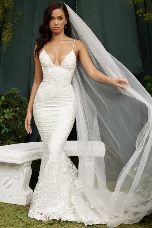 House of CB vestido de novia de encaje blanco solene bodas SDBN01142