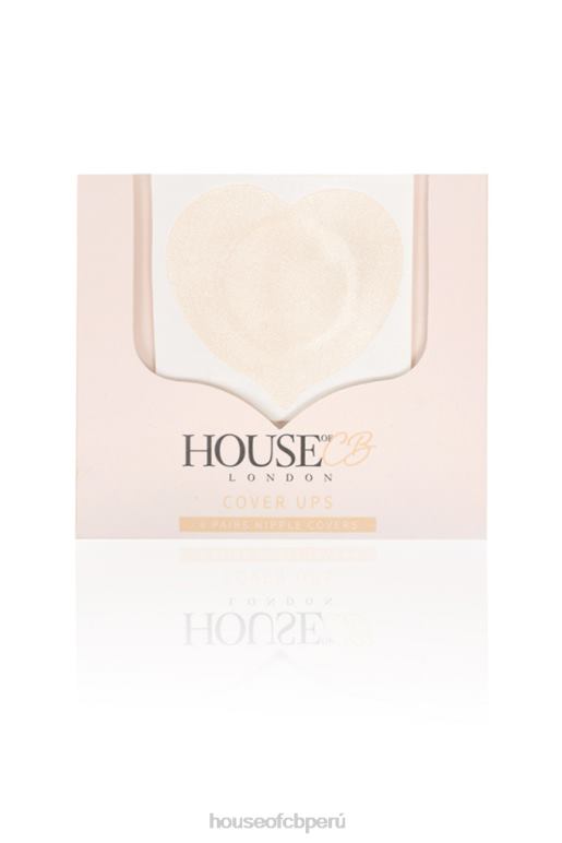 House of CB juego de 4 cubrepezones beige con forma de corazón ropa SDBN01323