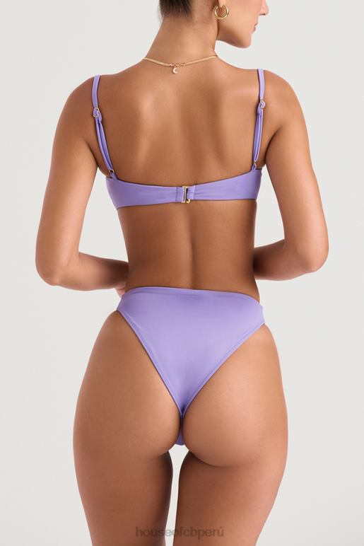 House of CB braguita de bikini mykonos violeta de cintura alta ropa SDBN01235
