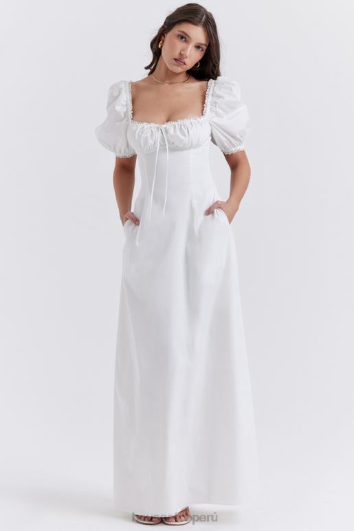 House of CB felizia vestido blanco con mangas abullonadas ropa SDBN0263