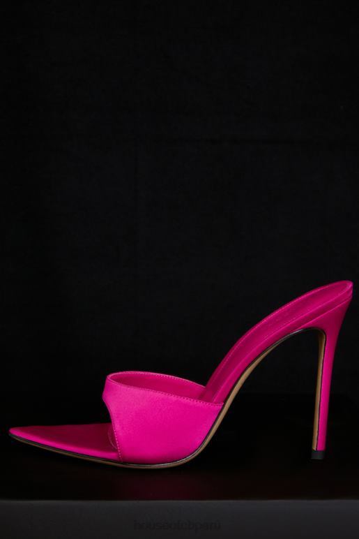 House of CB Mules bella rosa con tacón puntiagudo zapatos SDBN01073